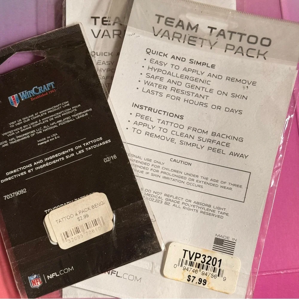 NFL Cincinnati Bengals Tattoo Variety Pack - Orange and Black